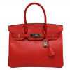 Sac HERMES 30 Birkin veau Epsom rouge casaque