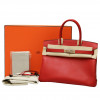 Sac HERMES 30 Birkin veau Epsom rouge casaque