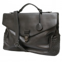 BOTTEGA VENETA black leather satchel