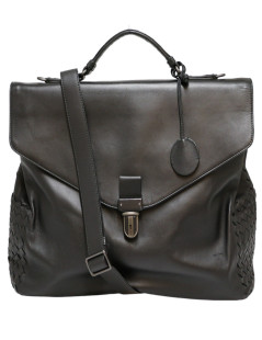 BOTTEGA VENETA black leather satchel