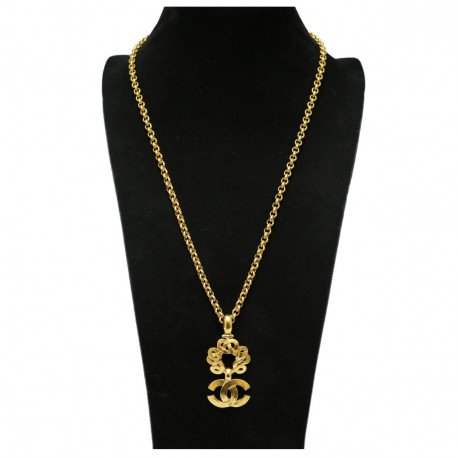 Collier CHANEL chaine dorée CC