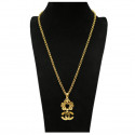 CHANEL long chain necklace with gold CC pendant