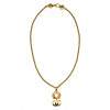 CHANEL long chain necklace with gold CC pendant