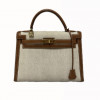 Kelly 32 HERMES toile et cuir Vintage