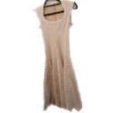 Robe ALAIA T36 beige et blanc sans manche