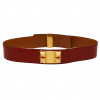 HERMES collier de chien red Box leather belt size 70FR