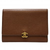 Porte cartes CHANEL cuir grainé marron