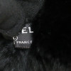 CHANEL black mittens lined in rabbit fur, size 7FR