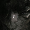 CHANEL black mittens lined in rabbit fur, size 7FR