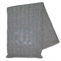 CHANEL grey cashmere and silk scarf