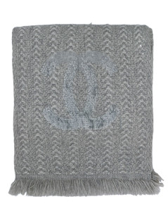 CHANEL grey cashmere and silk scarf