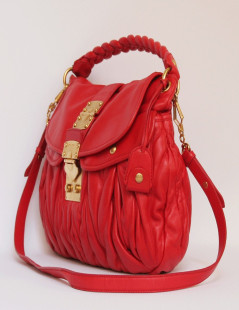 Sac MIU MIU en cuir de veau rouge