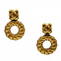 CHANEL Vintage gilded pendant clip-on earrings