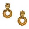 CHANEL Vintage gilded pendant clip-on earrings