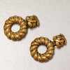 CHANEL Vintage gilded pendant clip-on earrings