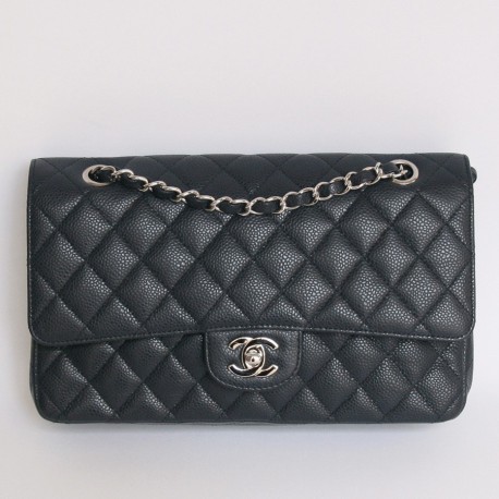 sac timeless CHANEL grainé bleu