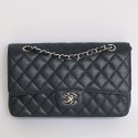 Bag timeless CHANEL leather blue caviar