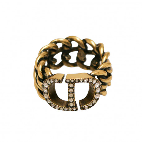 CHRISTIAN DIOR 30 Montaigne antique gold braided ring