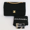 sac timeless CHANEL jersey noir 