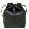 CHRISTIAN DIOR grained black leather bucket bag