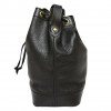 CHRISTIAN DIOR grained black leather bucket bag