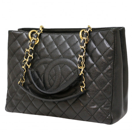 Cabas CHANEL cuir caviar noir