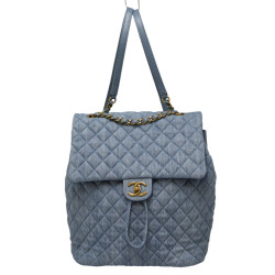 Sac à dos CHANEL denim bleu ciel