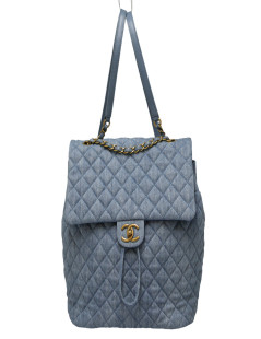 Sac à dos CHANEL denim bleu ciel