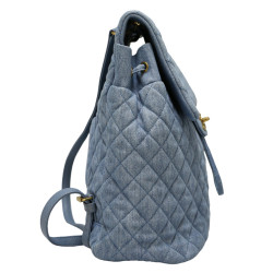 Sac à dos CHANEL denim bleu ciel