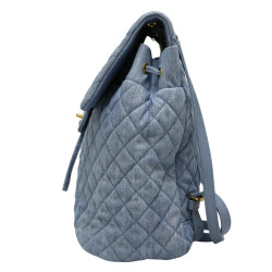 Sac à dos CHANEL denim bleu ciel