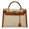 HERMES Vintage Kelly 32 canvas and leather