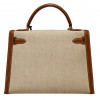 Kelly 32 HERMES toile et cuir Vintage