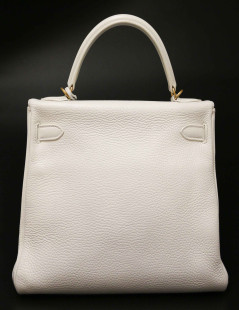 Sac Kelly 32 blanc HERMES taurillon clémence