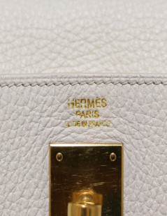 Sac Kelly 32 blanc HERMES taurillon clémence