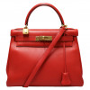 HERMES Kelly 28 red Swift leather