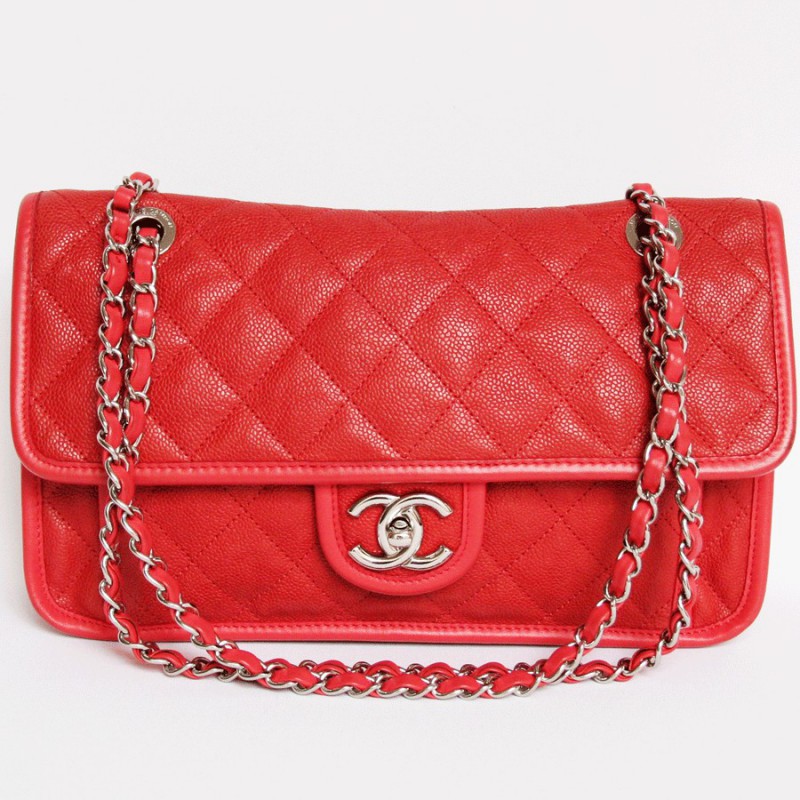 Vintage Chanel Flap Bag Red Satin Gold Hardware  Madison Avenue Couture
