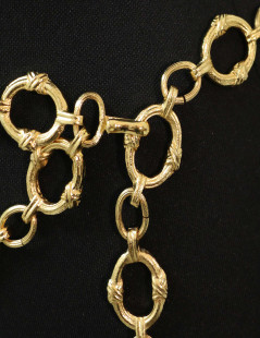 CHANEL gilded double chain belt