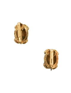 CHANEL gilded CC clip-on earrings