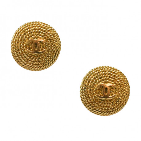 Boucles d'oreilles CHANEL CC dorées