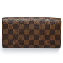 Portefeuille Sarah LOUIS VUITTON toile damier ébène