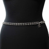 CHANEL silver chain interwoven with black leather belt