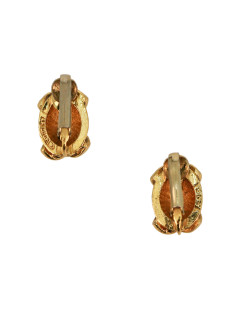 CHANEL vintage small gilded CC clip-on earrings