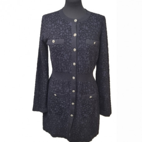 Robe CHANEL T 40 coton bleu nuit