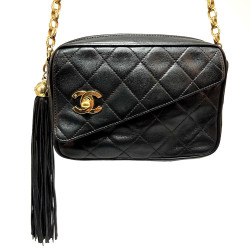 Sac caméra vintage CHANEL noir