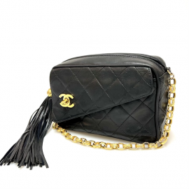 Sac caméra vintage CHANEL noir