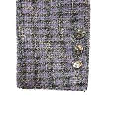 Veste tweed CHANEL violet et argent 