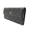 Portefeuille CHANEL cuir grainé noir