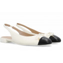 Ballerines CHANEL T 41,5 C ouvertes bicolores