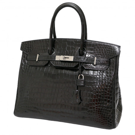 Birkin 35 HERMES Porosus noir