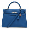 Sac HERMES Kelly 32 bleu retourné